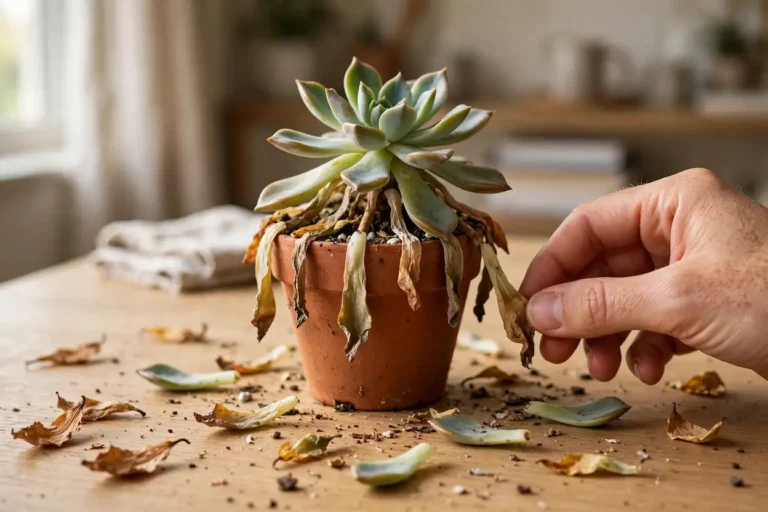 succulent leaves falling off drooping diagnosis
